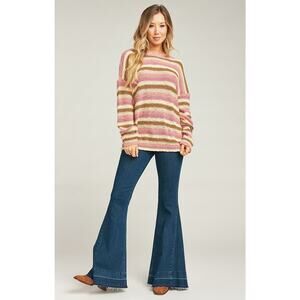 Show‎ Me Your Mumu Bertie Sweater Reagan Striped Knit Women's Medium Colorful
